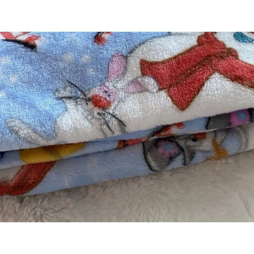 Christmas Frosty‎ The Snowman Jolly Fun Cloud Throw Blanket 60 X 70” Candy Cane